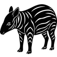 a black and white zebra standing on a white background vector