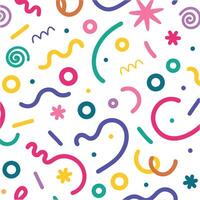 a colorful pattern with various shapes and lines vector