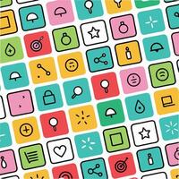 a colorful pattern with icons and icons vector