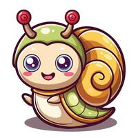 a cartoon snail with a big smile vector
