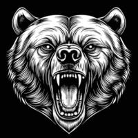 the head of a bear with its mouth open vector