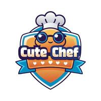 the cute chef logo vector