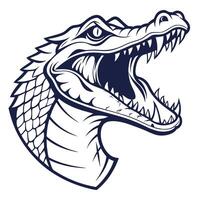 an alligator head with its mouth open vector