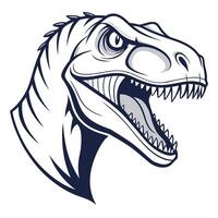 a t - rex head with open mouth vector