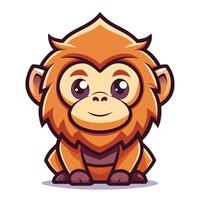 a cartoon monkey sitting down with a big smile vector