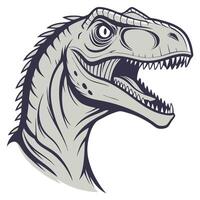 a t - rex head with open mouth and teeth vector