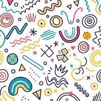 seamless pattern with colorful shapes and lines vector