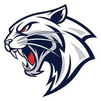 the head of a panther is shown in a white background vector