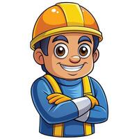 cartoon construction worker with a smile vector