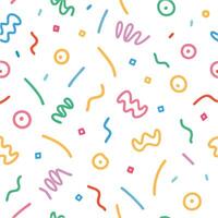 a colorful pattern with many different shapes and lines vector