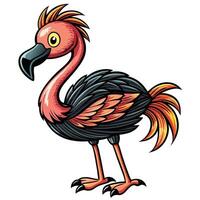 a cartoon flamingo with orange and black feathers vector