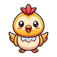a cartoon chicken with a red head and white feathers vector