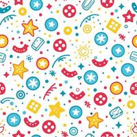 a colorful pattern with stars, stars, and other items vector