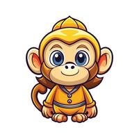 a cartoon monkey wearing a yellow suit vector