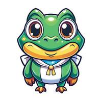 a cartoon frog with a cape on vector