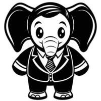 an elephant wearing a suit and tie vector