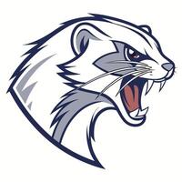 mascot head of a ferret with its mouth open vector