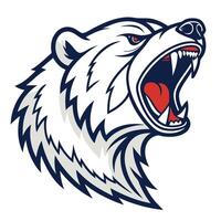 the head of a polar bear with its mouth open vector