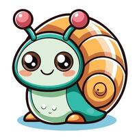 a cartoon snail with big eyes and a big nose vector