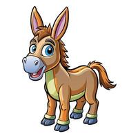 cartoon donkey standing on white background vector