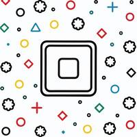 a square with a circle around it and a bunch of colorful shapes vector