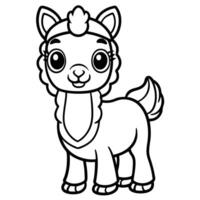 free printable coloring pages for kids llama vector