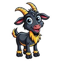 cartoon goat with horns and horns illustration vector