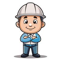 cartoon character of a construction worker vector