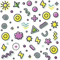 a colorful pattern with various shapes and symbols vector