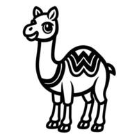 a black and white drawing of a camel vector