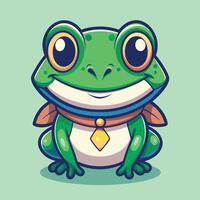 a cartoon frog with a bow tie and a green shirt vector