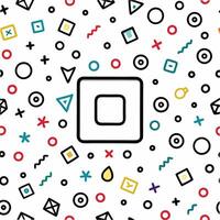 a square with colorful shapes and symbols on a white background vector