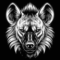 illustration of hyena head on black background vector