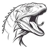 a dinosaur head with its mouth open and its teeth showing vector