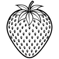 a strawberry is shown in a black and white drawing vector