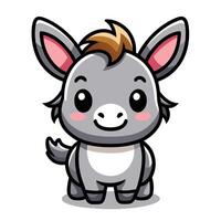 a cartoon donkey with brown eyes and a big nose vector