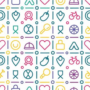 un vistoso modelo con íconos y símbolos vector