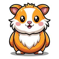 a cartoon hamster with big eyes and a white nose vector