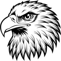 an eagle head with a black and white outline vector