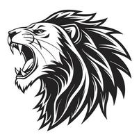 lion head with roaring mouth on a white background vector