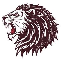 lion head with open mouth on a white background vector