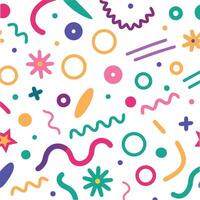 a colorful pattern with various shapes and lines vector