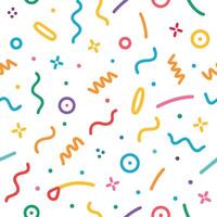 a colorful pattern with various shapes and lines vector