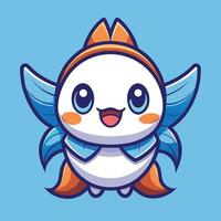 a cartoon character with wings and a blue and orange outfit vector