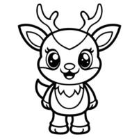 free printable christmas reindeer coloring pages vector