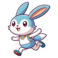 a cartoon bunny running with a smile on its face vector