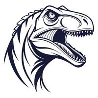 a t - rex head with open mouth vector
