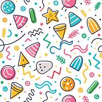 seamless pattern with colorful party items vector