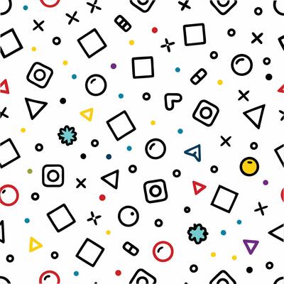 a colorful pattern with squares and triangles