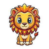 cute lion illustration vector